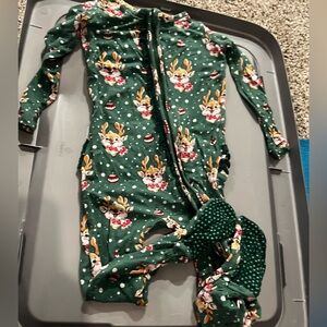Green Reindeer Kids One Piece
